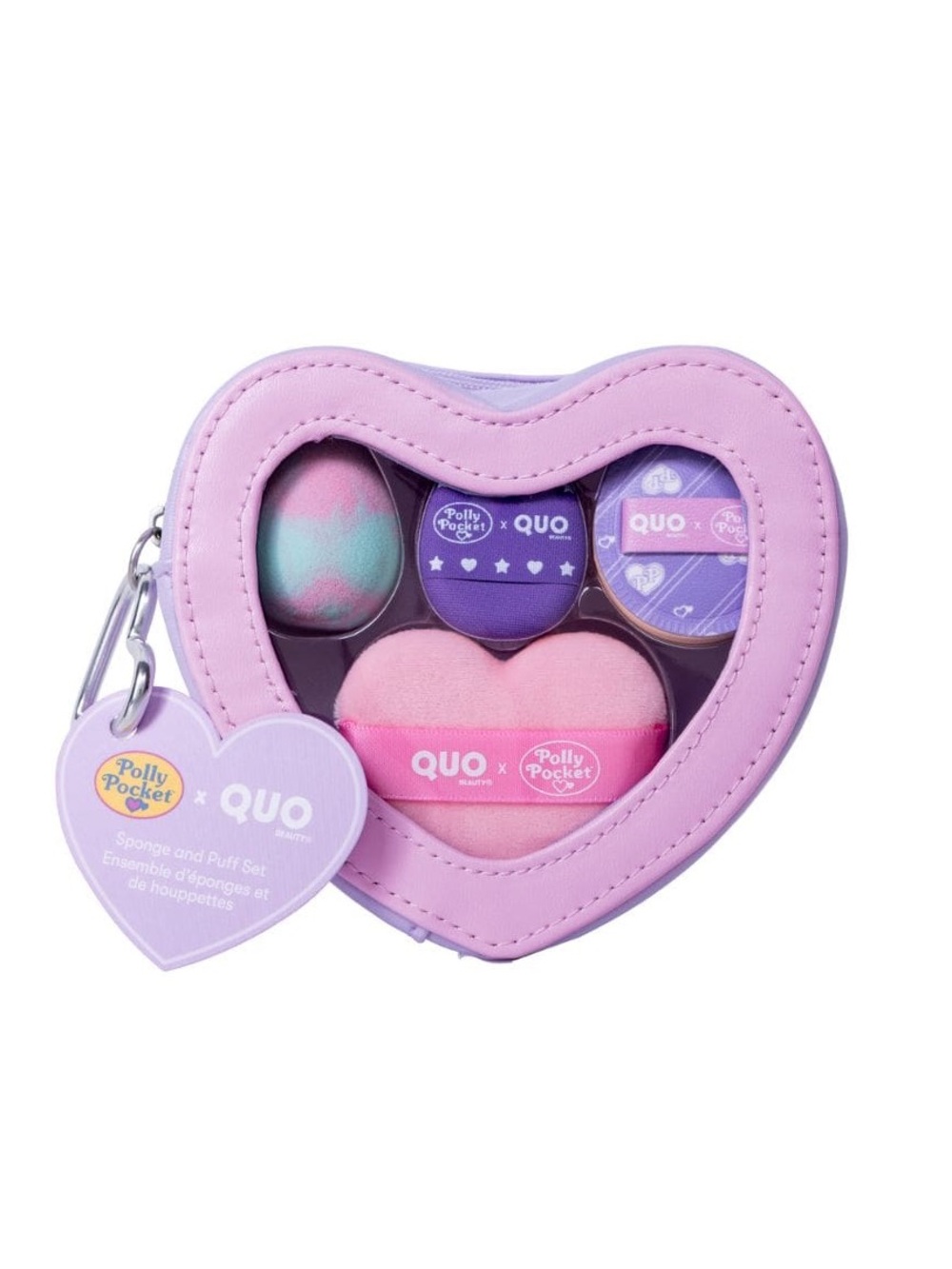 Polly Pocket x Quo Beauty Sponge and Puff Keychain Pouch Set